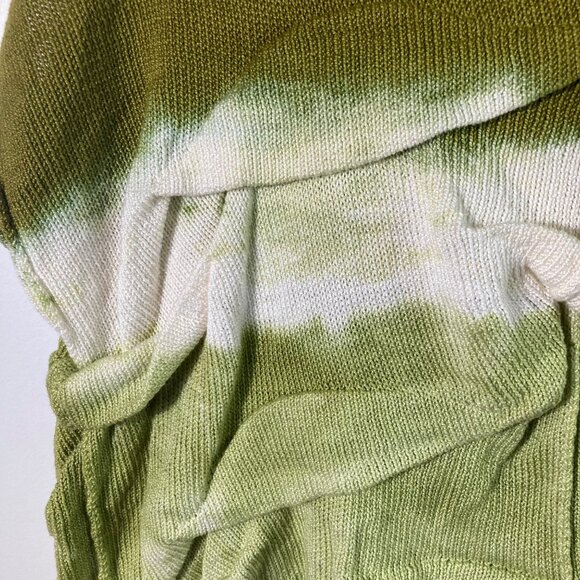 Womens Krista Larson Wavey Vest Lagenlook Tie Dyed OS Green Perle Cotton NWT - Picture 5 of 9